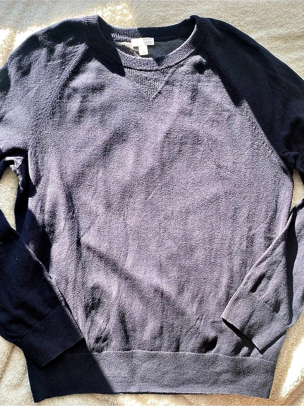 Vintage Cotton Cashmere Navy Blue Gap Crewneck Sweater - Preppy Autumn Essential